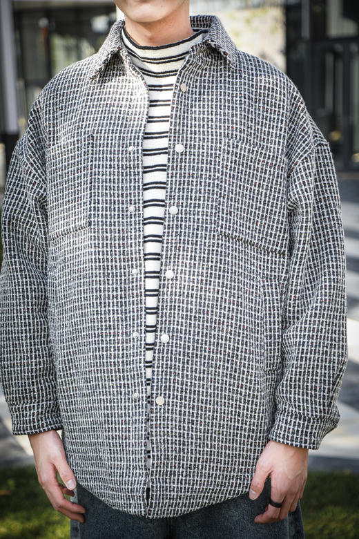 S442425358彩线呢料衬衫外套 商品图1