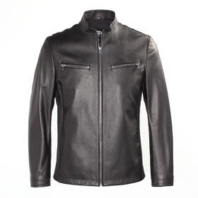 Marco Azzali拉链款皮衣LJ57210A2