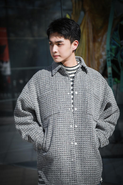 S442425358彩线呢料衬衫外套 商品图2