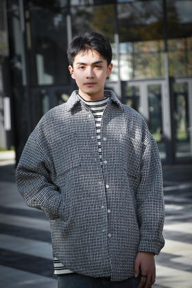 S442425358彩线呢料衬衫外套