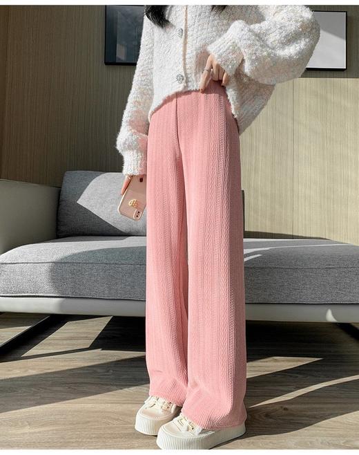 腿粗胯宽星人的快乐源泉☺️一定要冲这一款👉有氧周末~麦穗提花加绒阔腿裤！垂感十足，高腰设计真的巨显高显瘦！！！秒变长腿精👏 商品图9