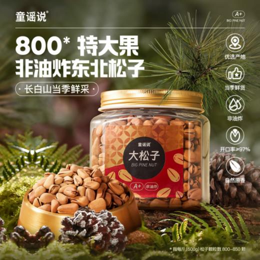 🔥【童谣说非油炸开口大松子】一种配料，🌸只有大松子 🥰0糖、0盐、没有任何添加，😎配料表只有松子 ✅源自吉林长白山的当季鲜采野生大松子 商品图0