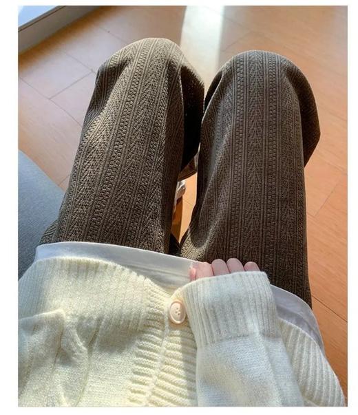 腿粗胯宽星人的快乐源泉☺️一定要冲这一款👉有氧周末~麦穗提花加绒阔腿裤！垂感十足，高腰设计真的巨显高显瘦！！！秒变长腿精👏 商品图3