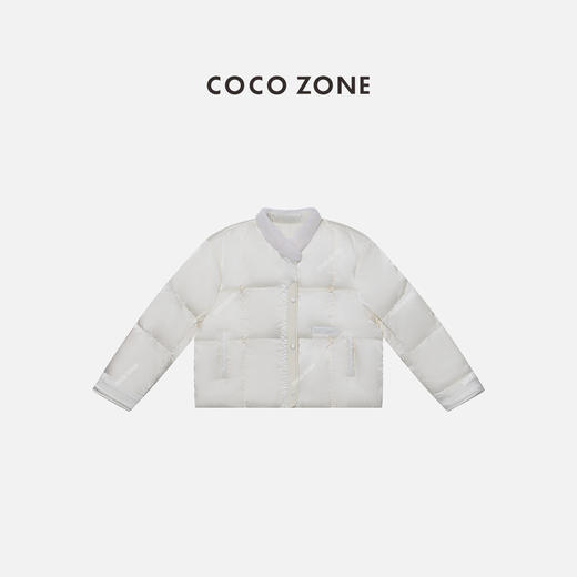 COCO ZONE 冬季90鹅绒水貂毛小立领拉链羽绒服CC2D3297 商品图1