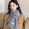 【YW】无忧购韩系慵懒氛围感百搭保暖100%羊毛小标针织围巾（截单后7天发货)25年清仓捡漏 商品缩略图4