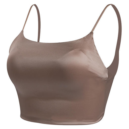 TG-TG02S238双面真丝带胸垫小胸吊带文胸桑蚕丝抹胸式防走光内搭美背内衣 商品图4