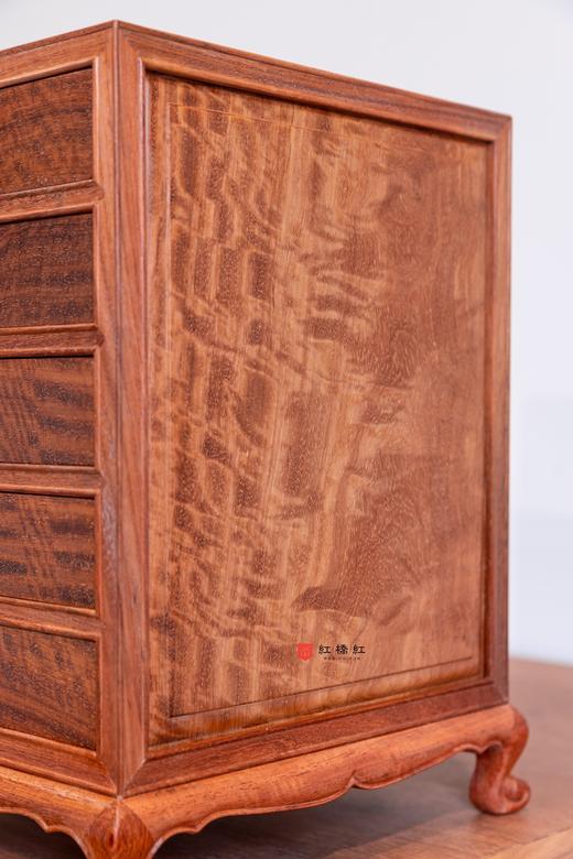 红桥红 家具严选 缅甸花梨（大果紫檀）【缅花五斗茶饼柜 】普洱茶柜 收纳柜 商品图5