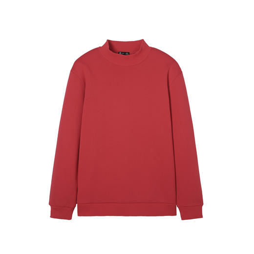 秋冬款加绒加厚半高领圆领长袖t恤纯色卫衣男式休闲上衣打底 商品图7