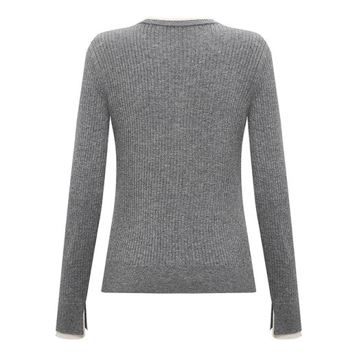 【2件9折】【Petit Bari】(多色)亨利领假两件修身针织上衣 商品图4