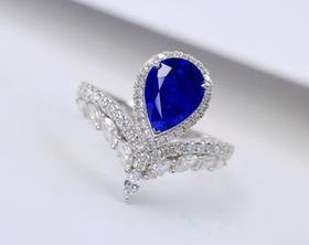 1.46ct刻面蓝宝石戒指