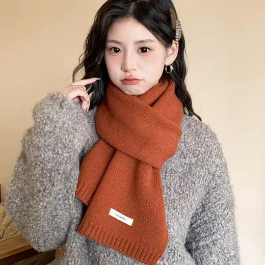 【YW】无忧购韩系慵懒氛围感百搭保暖100%羊毛小标针织围巾（截单后7天发货)25年清仓捡漏 商品图5