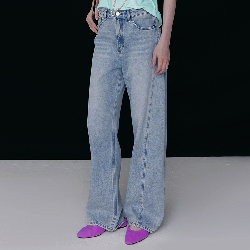 【2件9折】【Petit Bari】垂感直筒莱赛尔牛仔长裤