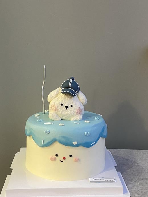 「女孩」  蓝色帽子小狗 蛋糕 商品图0