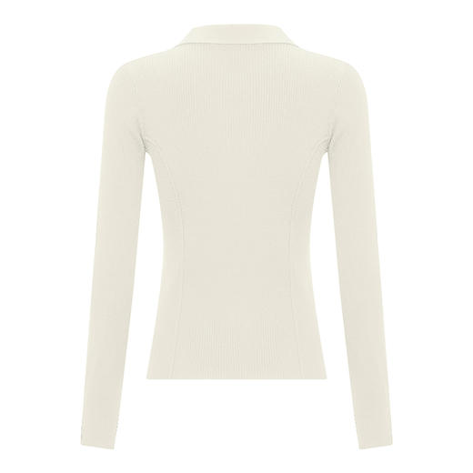 【2件9折】【Petit Bari】(多色)造型感polo翻领修身针织开衫 商品图6