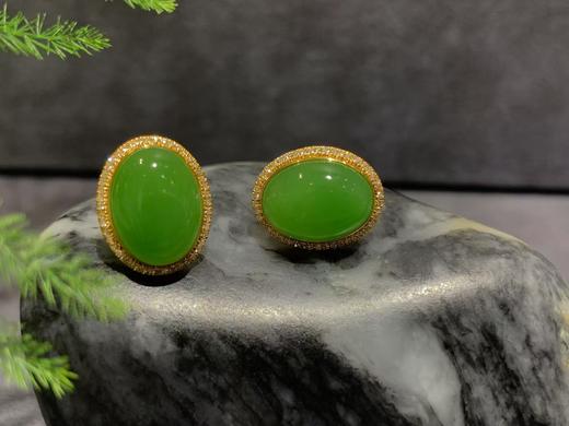 【御珠宫坊】金镶碧玉耳钉 商品图7