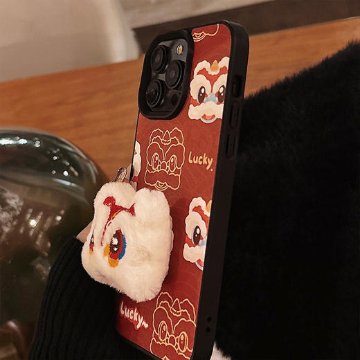 【中国风醒狮苹果手机壳】14promax皮纹15 适用iPhone16新年款11硬壳12  商品图3