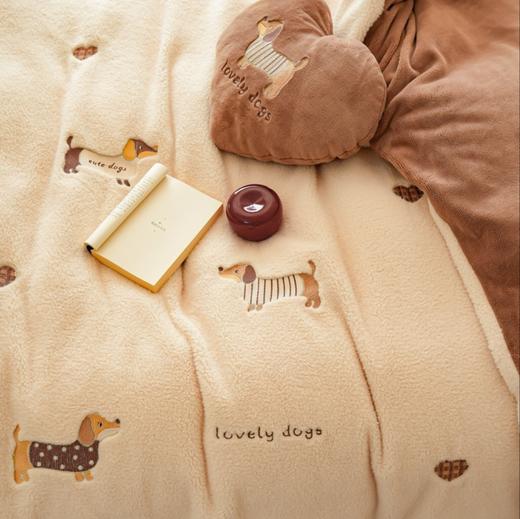 绵羊绒牛奶绒强强联合 冬日床品三件套四件套套件床单款 精致刺绣萌到心坎里 商品图2