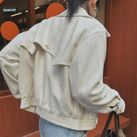 【顺丰包邮】33444秋冬新款韩系气质翻领杏色夹克外套女10062 商品图4