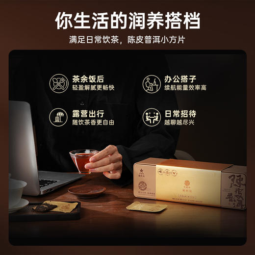【赠焖茶壶】华祥苑-陈皮普洱老茶小方片105g*2盒（陈皮2013年，熟普2016年） 商品图8