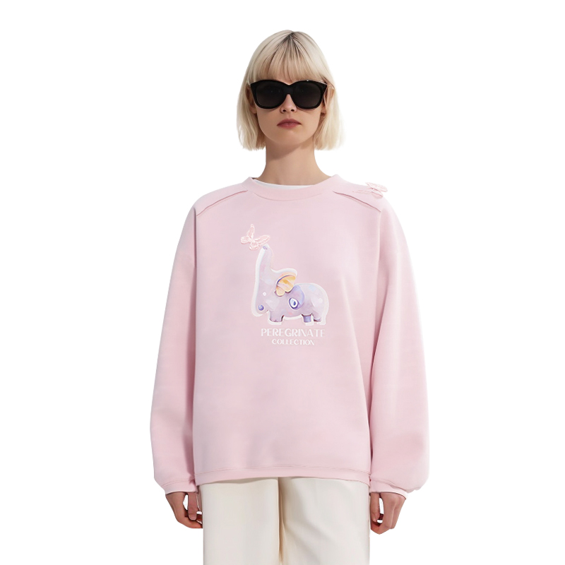 【2件9折】【Petit Bari】小象扑碟长袖印花上衣