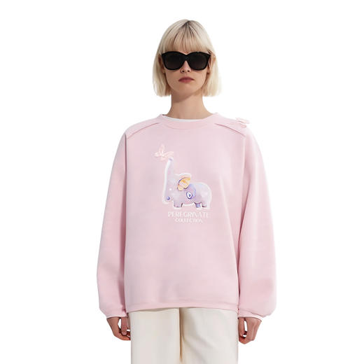 【2件9折】【Petit Bari】小象扑碟长袖印花上衣 商品图0