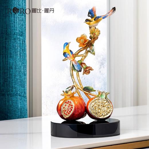 罗比罗丹珐琅彩工艺客厅装饰摆件创意电视柜办公室摆件家居饰品喜乐多福 商品图1