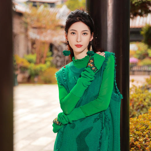 【冬季保暖单品】镜清绣花毛织臂套  | 现货加急发 商品图2