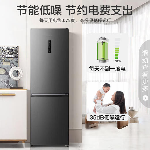 容声冰箱309L双开门家用 租房用二门节能低噪宿舍用小型冰箱两门 以旧换新 风冷无霜BCD-309WRS1DE 商品图0