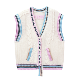 洲升CHAU·RISING 彩色撞边羊毛马甲243053