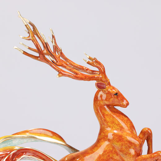 朱炳仁铜 18#国鹿 威武霸气福禄相伴 客厅办公桌鹿摆件铜工艺品礼品 商品图1