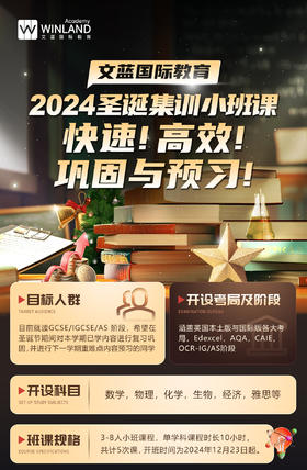 文蓝2025ALevel圣诞集训小班课（多门联报，最低75折）