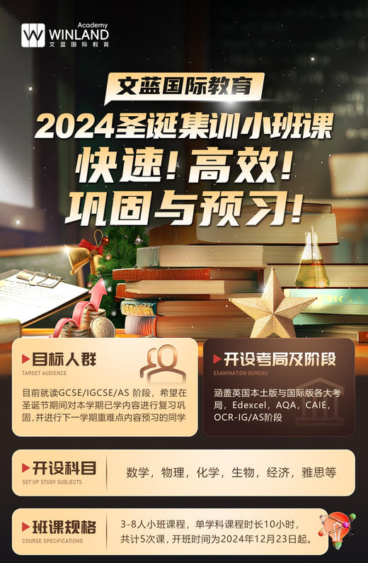 文蓝2025IGCSE/GCSE圣诞集训小班课（多门联报，最低75折） 商品图0