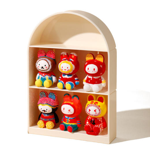 儿童新年春节财神主题石膏娃娃 小伶玩具XOnshine 手工涂色贴钻兔子公仔模具diy制作石塑粘土涂鸦玩具 商品图4