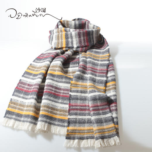 西藏萨迦手工氆氇山羊绒围巾秋冬SJF95P787N 商品图4