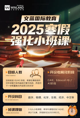 文蓝2025IGCSE寒假强化小班课（多门联报，最低8折！）