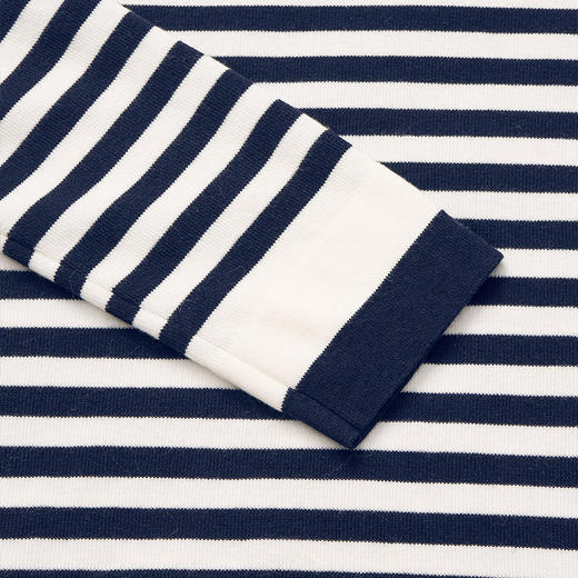 【2件9折】【Petit Bari】撞色条纹针织宽松长袖上衣 商品图4