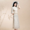2024新款高端气质少女改良年轻款两件套蕾丝拼接旗袍 商品缩略图1