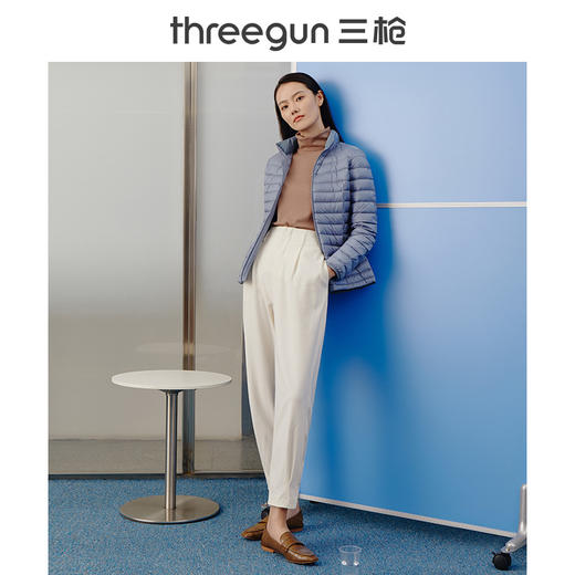 Threegun三枪 【鹅绒】立领开襟长袖女士上衣羽绒服-81800A911 商品图3