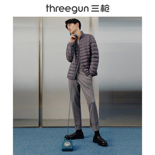 Threegun三枪 【鹅绒】立领开襟长袖男士上衣羽绒服-81727A911 商品图3