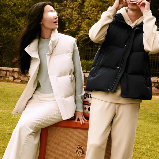 裁缝学苑QL06休闲宽松立领情侣男女羽绒马甲纸样打版裁剪图样板 商品图1