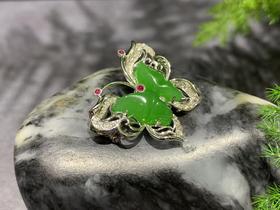 【御珠宫坊】金镶碧玉胸针