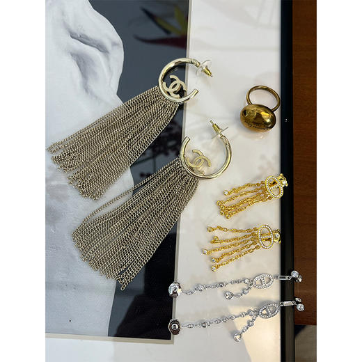 【活动商品，不退不换】可可推荐 耳环合集 D家流苏耳环|猪鼻链耳环|双C流苏耳环|复古金蛋戒指 精致优雅 复古工艺 商品图9