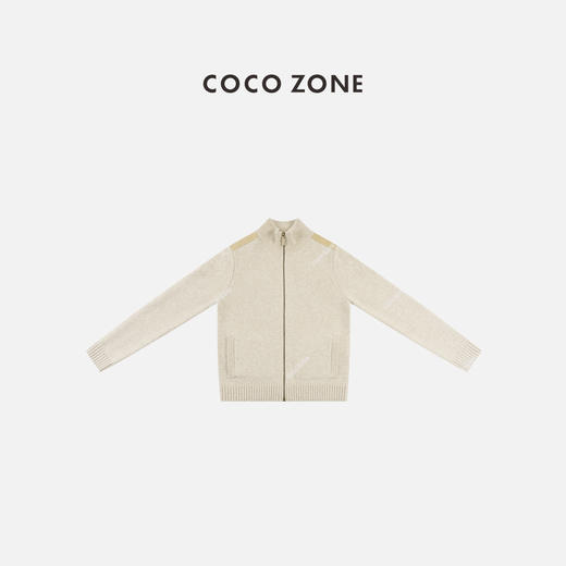 COCO ZONE 100绵羊毛拉链针织衫立领开衫上衣CC1D2376 商品图0