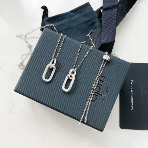 B121109几何双环双扣项链满满的水晶 那个bling bling的耀眼 商品图1