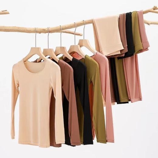 【59.9/2套】芬腾同款轻暖肌底衣套装女秋冬玻尿酸无痕高弹保暖美肤自发热秋衣秋裤套装 商品图3