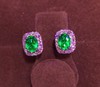 0.6ct刻面祖母绿耳钉 商品缩略图1