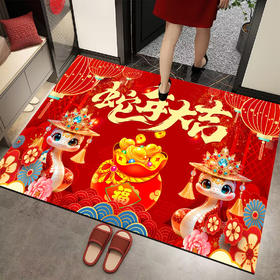【蛇年红门垫】新年入户 门口垫 喜庆中国风 进门地毯 红色家用脚垫地垫