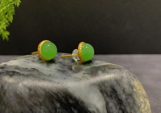 【御珠宫坊】金镶碧玉耳钉 商品图4