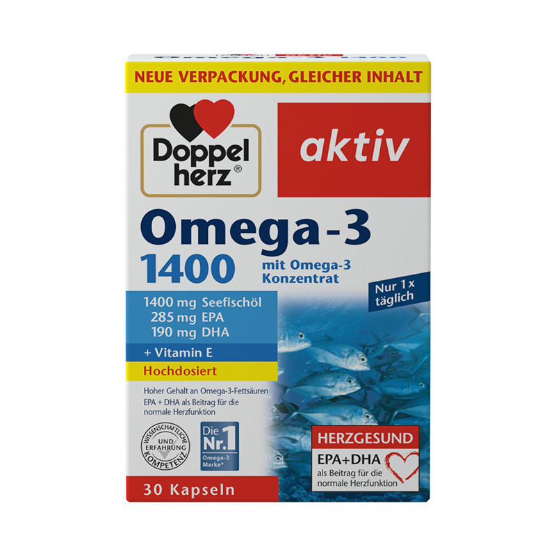 【德国双心】 深海鱼油1400mg软胶囊30粒 2-4-6盒