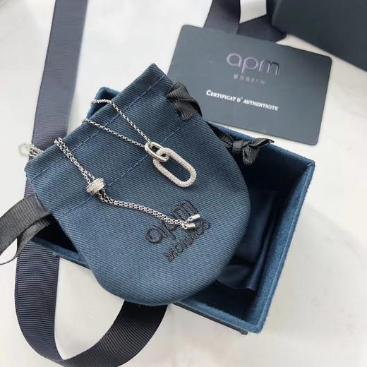 B121109几何双环双扣项链满满的水晶 那个bling bling的耀眼 商品图4